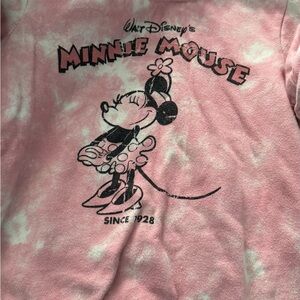 Disney Minnie Mouse Pink Tie-Dye Long Sleeve Shirt